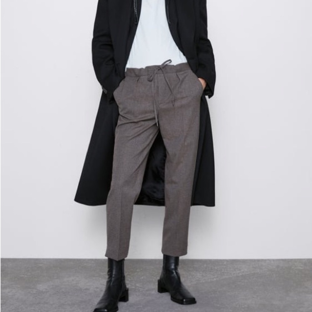Zara Plaid Straight Leg Pants